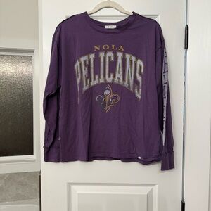 'Vintage-Style New Orleans Pelicans Raw Hem Gameday Long Sleeve Shirt - Small